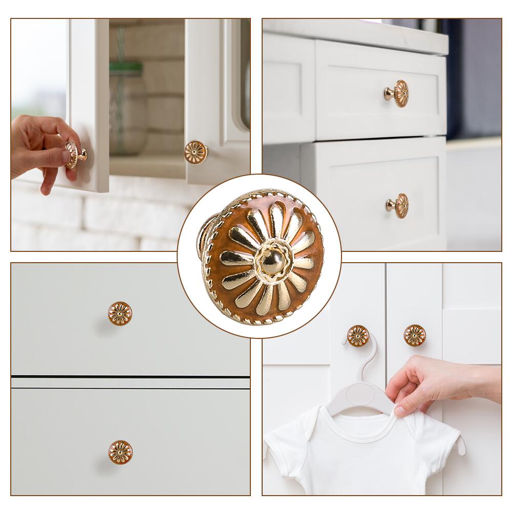 FGY 10-Piece Round Cabinet Knobs, Metal, Orange, 1.18in photo 3