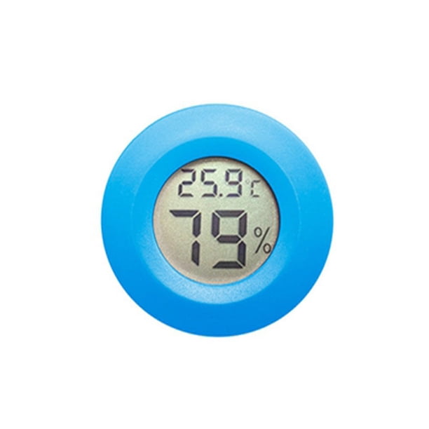 Cateissary Termómetro integrado Medidor de temperatura LCD Botón impermeable Medidor de Plástico Entrega rápida Accesorios para Electrónica Azul