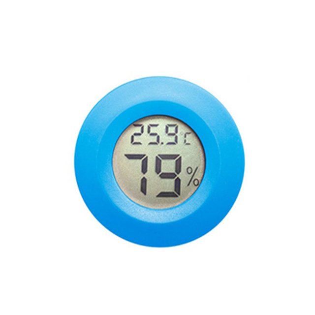 Methold Termómetro integrado Medidor de temperatura LCD con gabinete Medidor de humedad del clima digital Accesorios de plástico para tanque Electrónica Azul