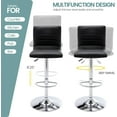 thumbnail image 5 of YYEAN PU Leather Bar Stools, Modern Square Adjustable Swivel Barstools with Back, Armless Airlift Counter Height Bar Chairs for Kitchen Dining-Black, 5 of 10