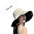 thumbnail image 6 of Women Fisherman Hat Solid Color Decorative Lightweight Vinyl Portable Hear Isolation Layer Hollow Out Big Brim UV Protection Women Beach Hat Outdoor Supply, 6 of 8