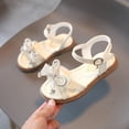 thumbnail image 2 of EnJoCho Fashion Spring Summer Children Sandals Little Girls Flat Open Toe Rhinestone Solid Bowknot Princess Style Baby Girls Casual Daily Shoes, 2 of 6