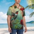 thumbnail image 6 of Picia Hummingbird Floral Paradise Gentle Cotton Regular Fit Short Sleeve Casual Hawaiian Shirt for Men-Medium, 6 of 8