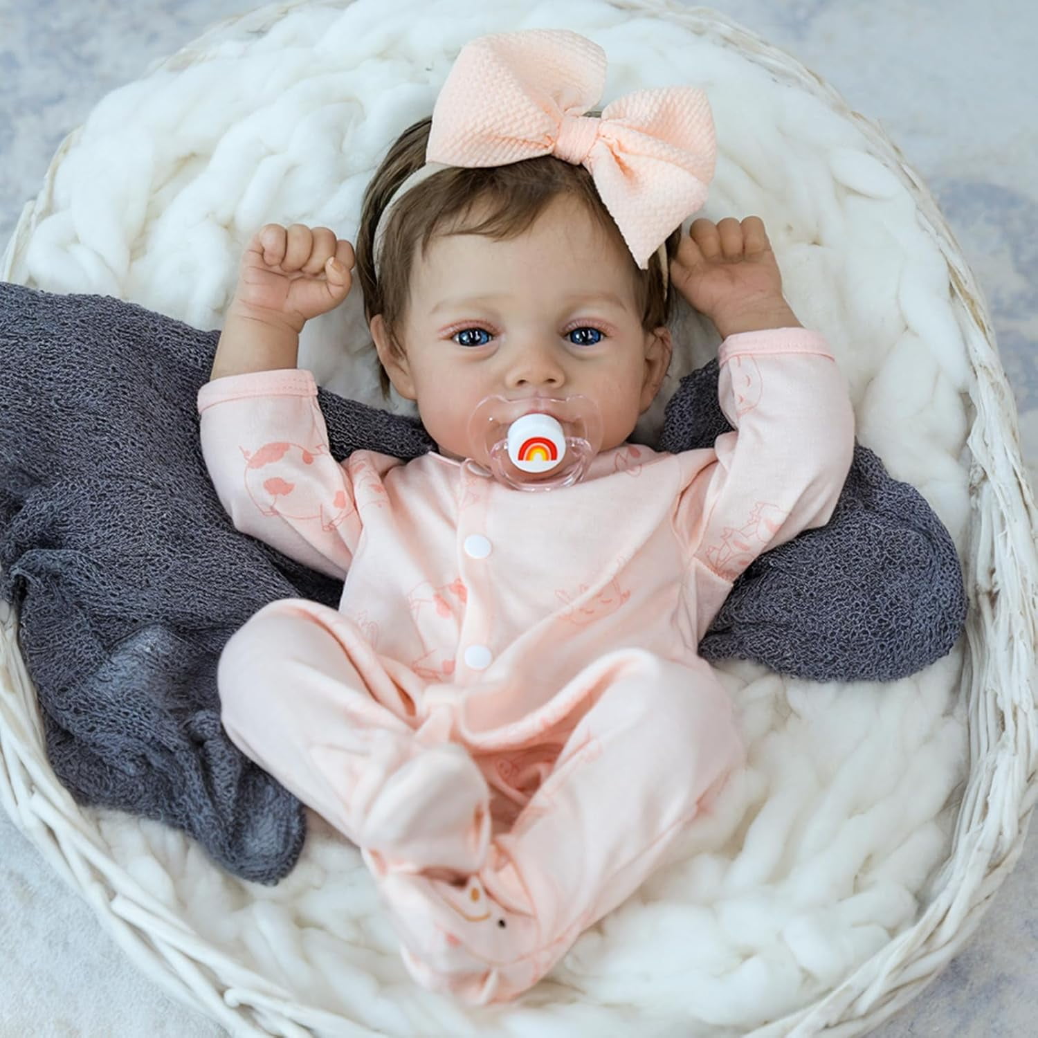 Realistic Reborn Baby Dolls - 18 Inch Lifelike Newborn Baby Dolls Adorable Girl, Real Life Baby Doll with Accessories Reborn for Birthday, Christmas, Education Gift