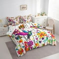 thumbnail image 3 of Castle Fairy Gradient Hummingbird Twin Bedding Sets,Colorful Flowers Bedding Comforter Set, 3 of 8