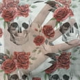 thumbnail image 3 of Rose Tulle Curtains with Rod Pocket, Watercolor Art Style Skull with Red Roses and Buds Gothic Halloween Pattern, Sheer Drape for Wedding Party 2 Panels, 7 Sizes, Vermilion Black Green, by Ambesonne, 3 of 3