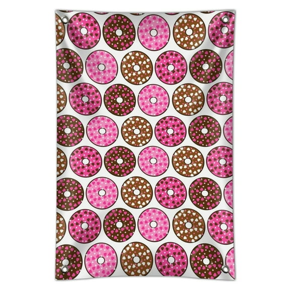 Chocolate Donuts with Heart Sprinkles Pattern Home Business Office Sign