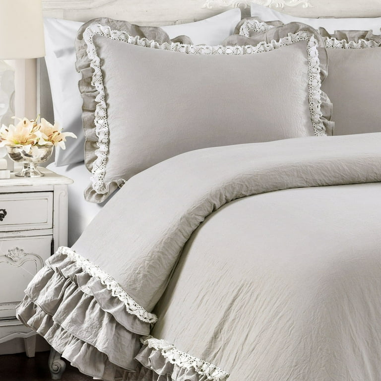 Jupon De Lit Queen Shabby Chic - Blanc 100% Coton, Volant Goutte, Occasion Mais En Bon état