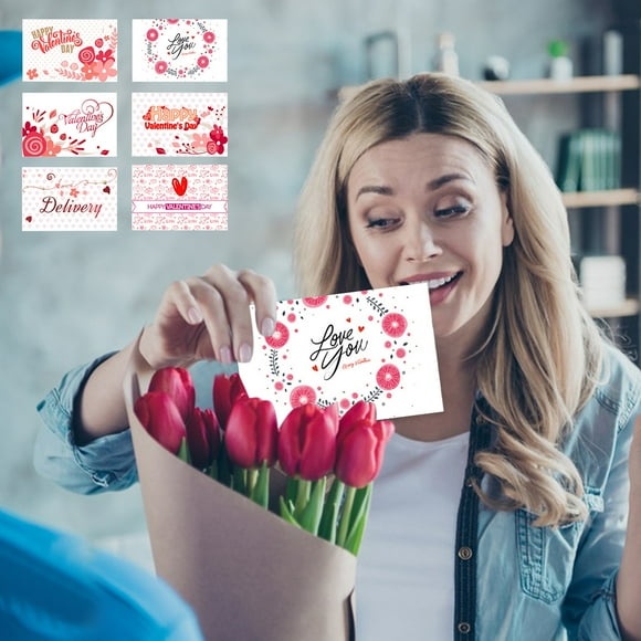 TIMIFIS Paper Greeting Cards, 6 PCS Set Valentine's Day Greeting Card Romantic Gratitude Friendship Card Baking Flower Small Greeting Card 6X4 Inch Valentine's Day Greeting Card Home Decor