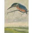 thumbnail image 2 of Frans Everbag 14x18 Gold Ornate Wood Frame and Double Matted Museum Art Print Titled - Kingfisher on a Branch in a Meadow Landscape (1887), 2 of 4