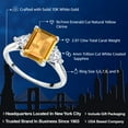 thumbnail image 2 of Gem Stone King 2.97 Ct Octagon Yellow Citrine White Created Sapphire 10K White Gold Ring, 2 of 5