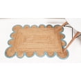thumbnail image 4 of Rectangle Rug Natural Jute Rug Hand Braided Beige and Light Sky Blue Color Area Rug, 4 of 5
