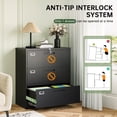 thumbnail image 6 of STANI Lateral File Cabinet with Lock, 3 Drawer Metal Lockable Filing Cabinet for Hanging Files Letter/Legal/F4/A4 Size, Assembly Required - Black, 6 of 11