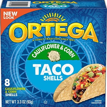 Ortega Cauliflower and Corn Taco Shells, 3.3 Ounce, 8 Shells