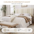 thumbnail image 7 of SHA CERLIN Full Size Platform Bed Frame, Velvet Upholstered Bed with Adjustable Headboard, Vertical Channel Tufted Design, Sturdy Wood Slat Support, No Box Spring Needed, Easy Assembly, Cream White, 7 of 7