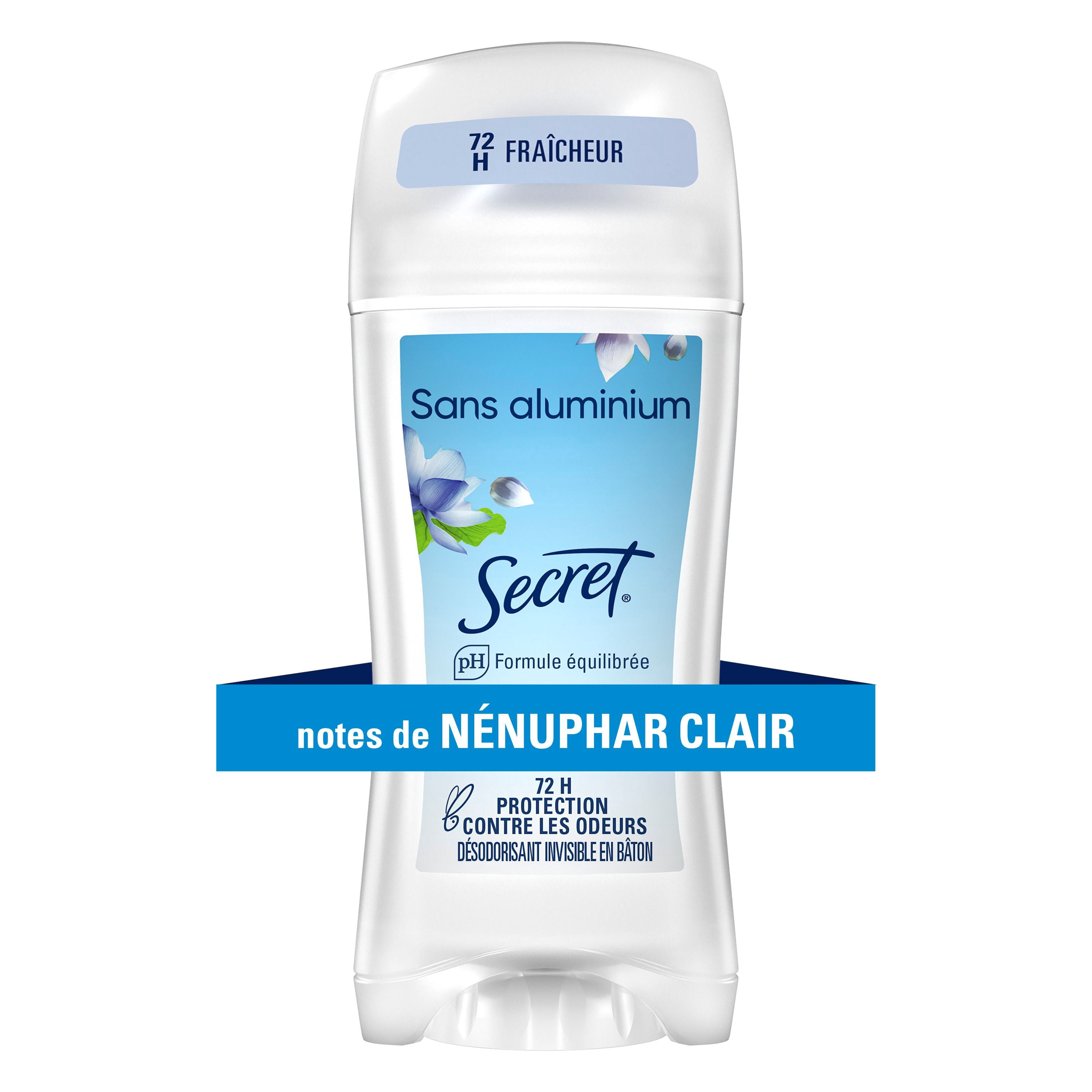 Secret Aluminum Free Clear Solid, Clear Waterlily Scent, 68g