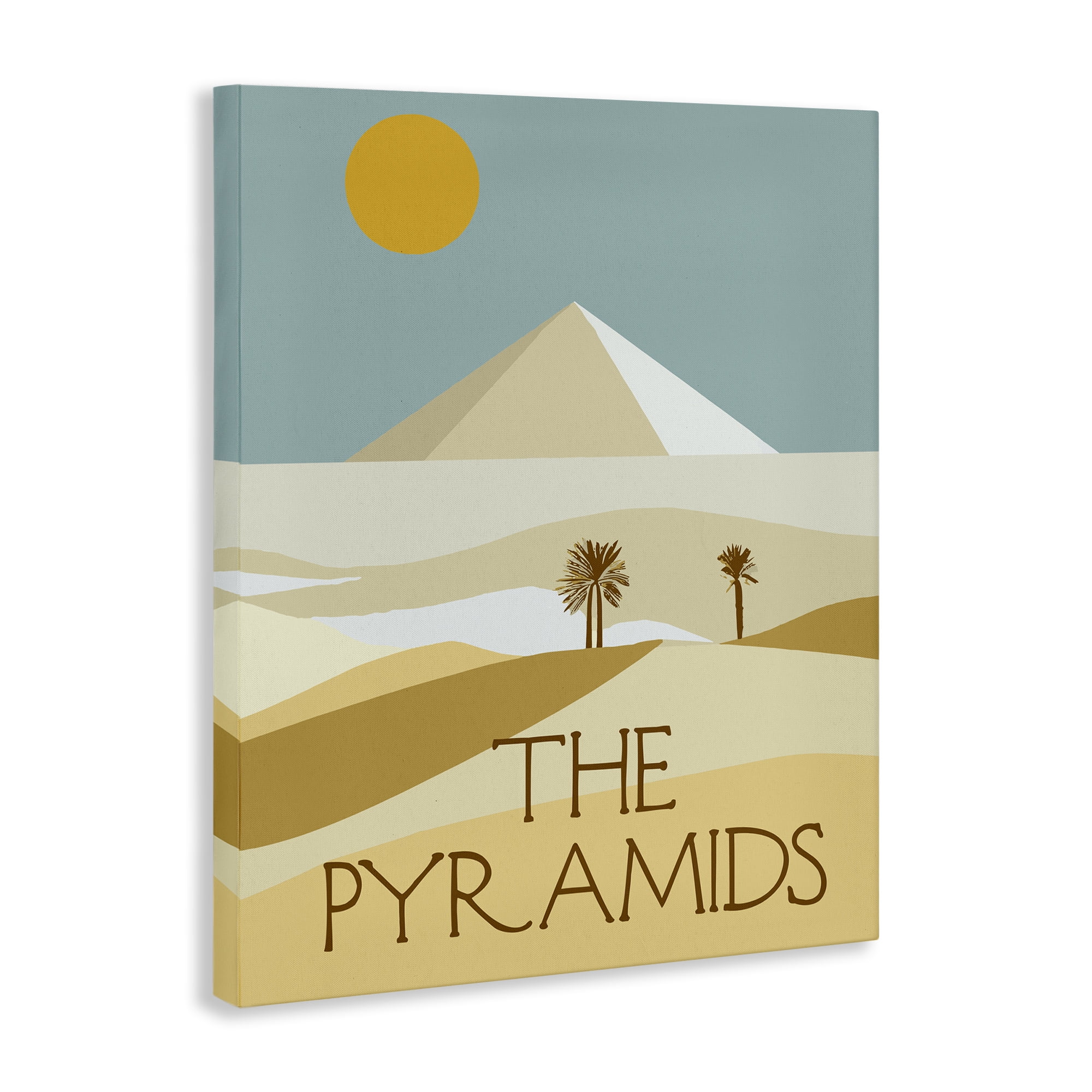Stupell Industries Egypt Pyramids Landmark Landscape & Nature Painting Wrapped Canvas Art Print Wall Art, 30 x 40