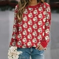 thumbnail image 2 of Chandail en Molleton de Noël pour Femmes Veste Mi-Longue Imprimée Mode Pull Col Rond Chaud Pull de Vacances Xmas Cardigan à Manches Longues, 2 of 4