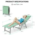 thumbnail image 2 of Pellebant  2PCS Adjustable Aluminum Patio Chaise Lounge Chair - N/A Green, 2 of 7