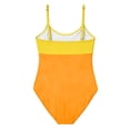 thumbnail image 5 of Girl Swimsuit One Piece Cutout Ruched Bathing Suit for Girls Color Block Adjustable Straps Pad Swimwear 7-16y(Yellow,13), 5 of 5