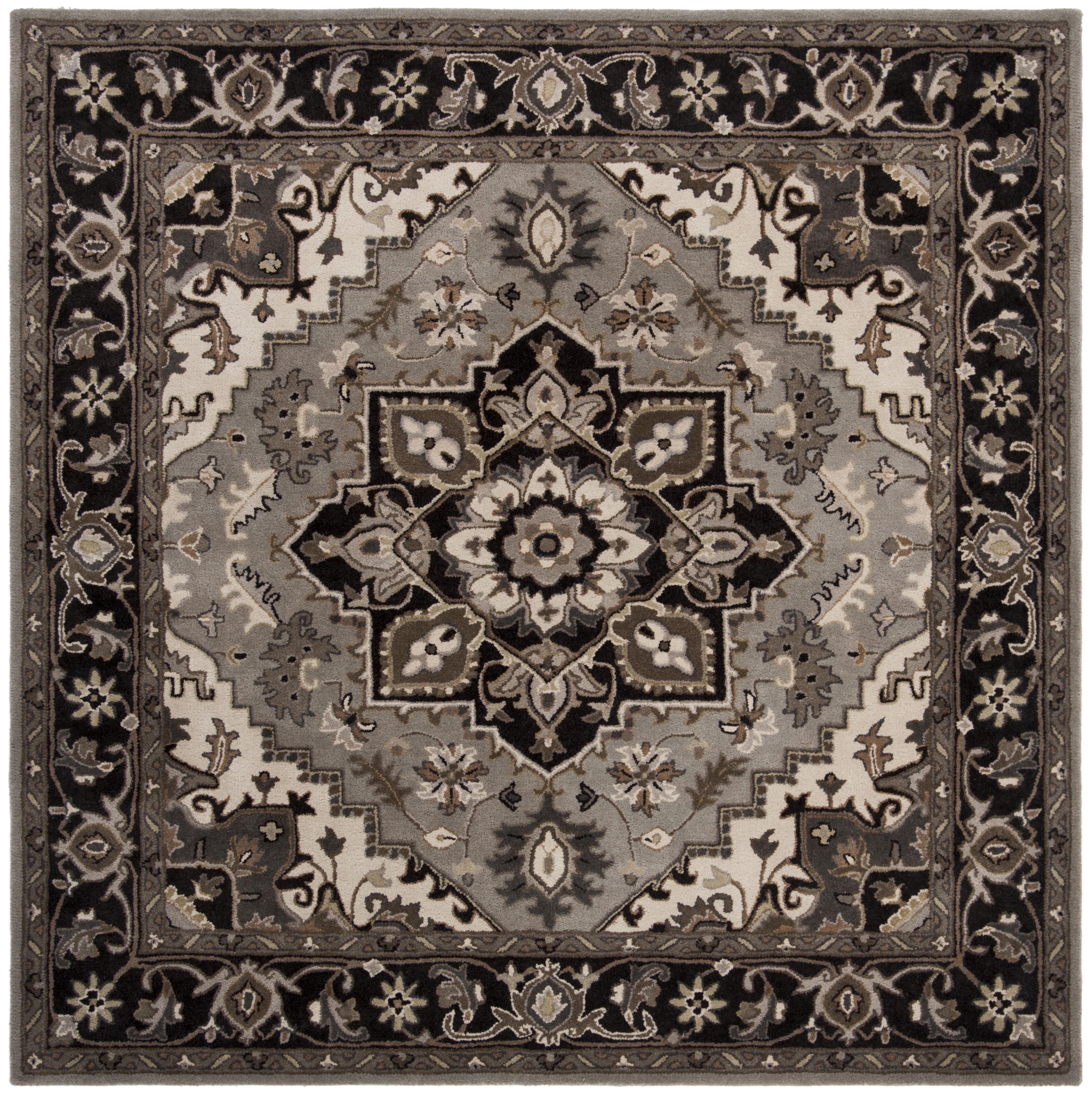 SAFAVIEH Royalty ROY700G Handmade Silver / Charcoal Rug
