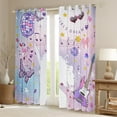 thumbnail image 2 of Erosebridal Purple Guitar Curtains for Living Room,Butterfly Disco Ball Blackout Curtains Set of 2 (38x45),Musical Notes Curtains and Drapes (38x45),Bling Room Decor, 2 of 6