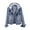 Light blue, variant on jsaierl Fashion Women Plus Velvet Long-sleeve Slim-fit Hooded Jacket Denim Blouse Coat