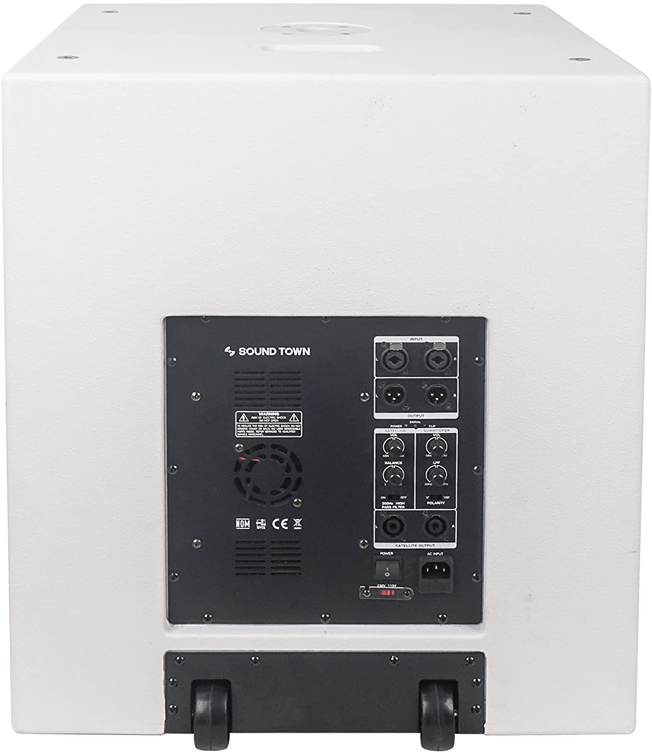 Sound Town 2000W 18" Active Powered Subwoofer with 2 Speaker Outputs, DJ/PA Pro Audio Sub with 4" Voice Coil, White (CARPO-18SWPW) - image 5 of 7