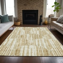 Addison Rugs Chantille Indoor/Outdoor Transitional Lines Gold Washable Rectangle Rug, 3' x 5'