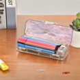thumbnail image 7 of Plastic Pencil Box Large Capacity Pencil Boxes Clear Boxes with Snap-Tight Lid Stylish Office Supplies Storage Organizer Box Beautiful Pink Hummingbird, 7 of 7