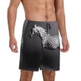 thumbnail image 2 of Kdxio Monochrome Leopard Horse Print Mens Sleep Shorts Bottoms Soft Comfy Pajama Wear Pants with Drawstring Pockets, 2 of 5