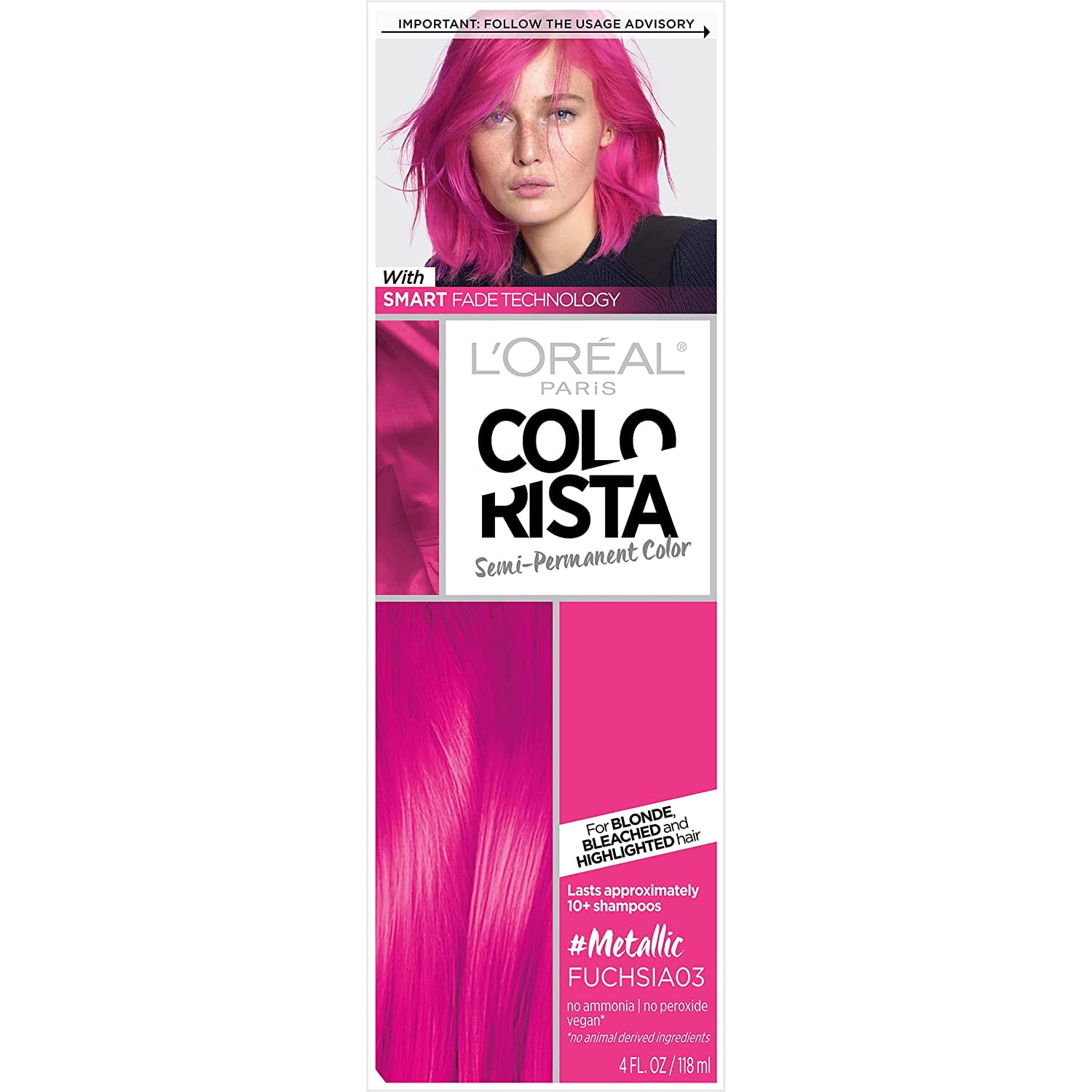 Colorista Metallic Semi Permanent Hair Color Kit for Light Blonde or  Bleached Hair, Metallic Pink - Walmart.com