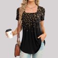 thumbnail image 2 of Blusa suelta de manga corta con cuello en V informal estampada a la moda para mujer OAVQHLG3B Store lin121212, 2 of 4