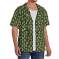 thumbnail image 2 of Honeii Yellow Floral for Men's Short-Sleeved Button-Up Collared Shirt Featuring A Pocket, Perfect for Beach Vacations, And Travel Adventures.-Medium, 2 of 5