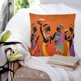thumbnail image 3 of 18x18 Pillow Covers Set of 2, Black Orange Girls Boho Throw Pillow Covers Decorative Couch Cushion Case, Retro Ethnic Abstract Art Microfiber Square Pillowcases for Bedroom Car Living Room, 3 of 7