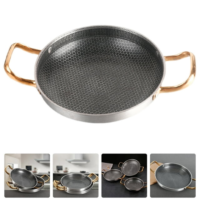 Frying Pan Griddle Honeycomb Non Stick Fry Pan Household Skillet Honeycomb Skillet Fry Pan For Outdoor Cooking Fry Pans For Cooking Stainless Steel Cooking Utensils 9.45 Inch