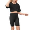 thumbnail image 6 of NAISIBABY Girls 2-Piece Sets, Solid Casual Short Sleeve Loose Tops Elastic Waist Legging Shorts Sports Yoga Outfits Black 5-6T, 6 of 9