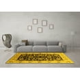 thumbnail image 3 of Ahgly Company Machine Washable Indoor Rectangle Oriental Yellow Industrial Area Rugs, 5' x 7', 3 of 4