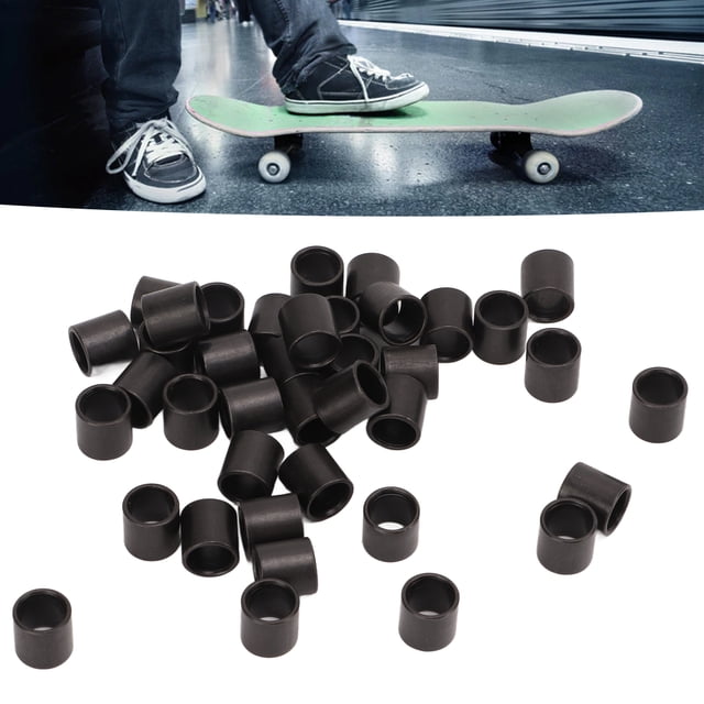 Skateboard Bearing Spacers, Easy Installation Stable Performance Bearing Spacers for Update Black,Silver
