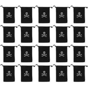 20Pcs Pirate Bags with Drawstring: 6.1 x 4.5 Inches Pirate Goodie Bags, Pirate Coin Bags Candy Pouches Wrapping Bags for Party