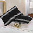 thumbnail image 3 of White Stripes Outdoor Pillow Covers Pack of 2 Geometric Black Background Waterproof Throw Pillow Covers Decorative Cushion Cases for Patio Garden Tent Balcony Couch 20x12 inch, 3 of 8