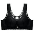 thumbnail image 1 of Virmaxy Soutien-Gorge Sans Fil pour Femmes Aguichant Grande Taille Mince en Dentelle Soutien-Gorge Rassemblant Sans Armature Confortable Fixe Ajustable Collection de Poitrine Coton Noir G, 1 of 8