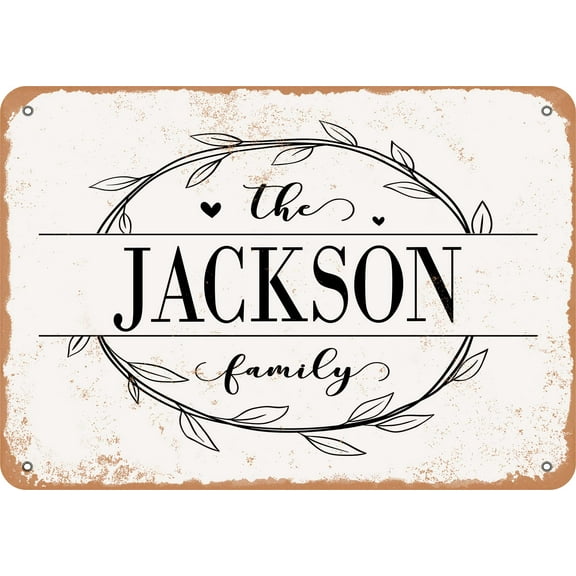 7 x 10 Metal Sign - The Jackson Family (Style 1) - Vintage Rusty Look