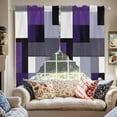 thumbnail image 2 of Purple Black Geometric Swag Curtain Valance for Windows, Abstract Patchwork Window Treatments Short Swag Topper for Kitchen Windows Bathroom Bedroom, 36"x36", 2 of 8