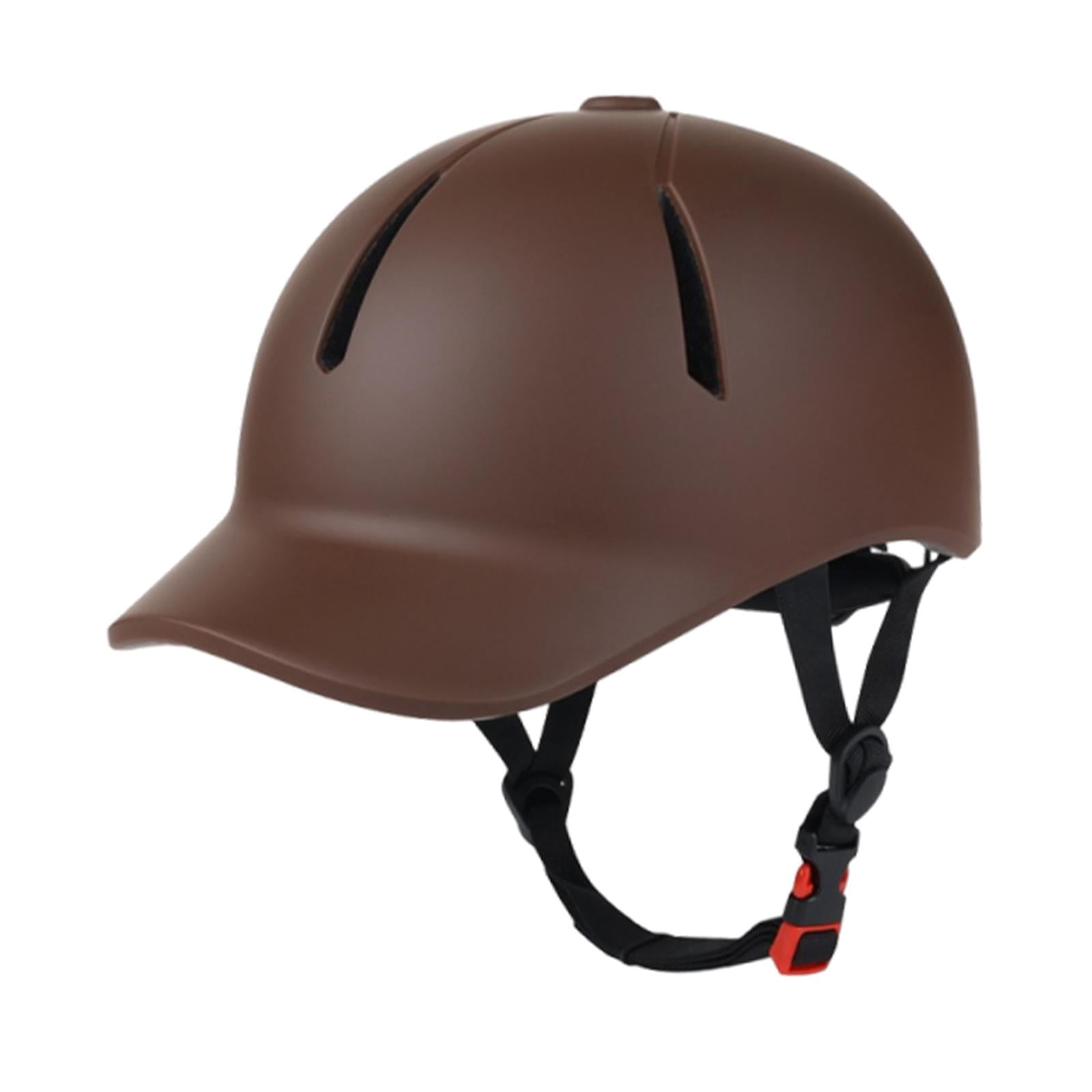 QSTDGVPW Equestrian Helmet Adjustable Riding Cap Breathable Lightweight Comfortable Horse coffee S