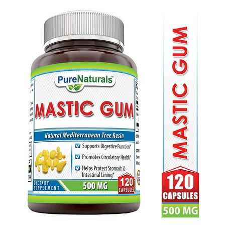Pure Naturals Mastic Gum 500 Mg 120 Capsules - Supports Gastrointestinal Health, Digestive Function, Immune Function and Oral
