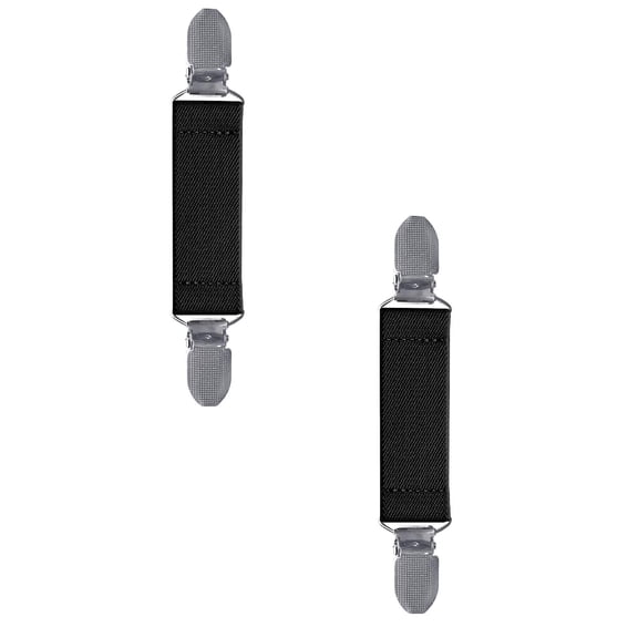 ZOURIH Adjustable Mitten Clips,2 Pcs Elastic Winter Glove Clips Dress Hat Coats Cinch Sweater Cardigan Shawl Clips for Cold Weather and Adults,Black