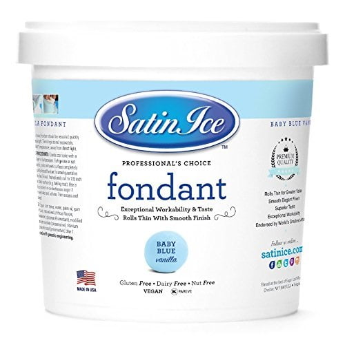 Satin Ice Baby Blue Fondant, Vanilla, 2 Pounds