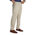 thumbnail image 5 of Men's Haggar Iron Free Premium Khaki Classic-Fit Pleat Front Hidden Comfort Waistband Casual Pant Sand, 5 of 6
