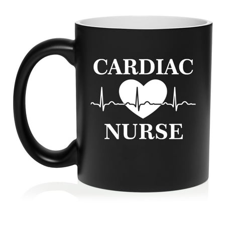 

Cardiac Nurse Ceramic Coffee Mug Tea Cup Gift for Her Friend Coworker Sister Gift For Nurse (11oz Matte Black)